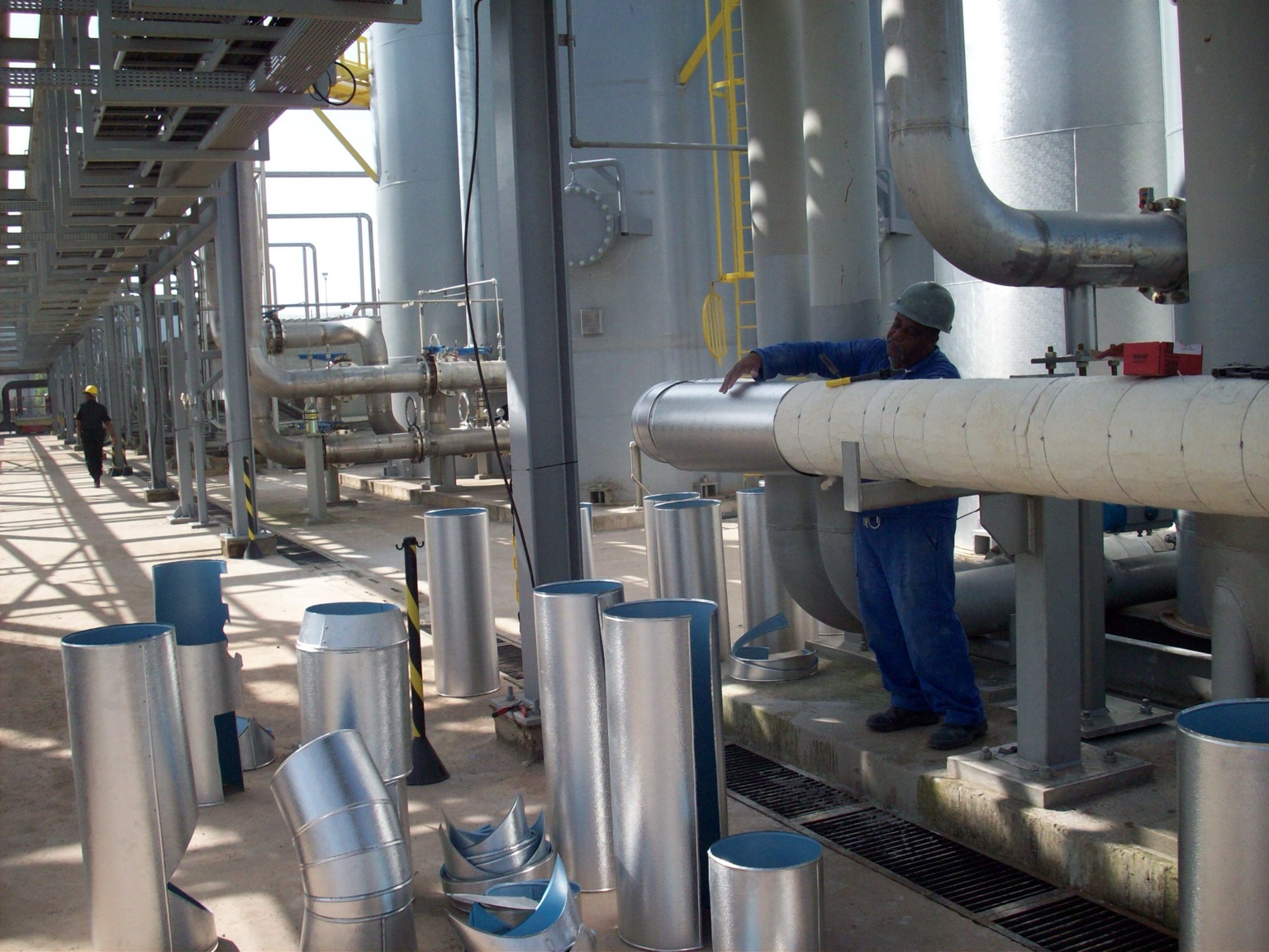 Industrial site with insulation works